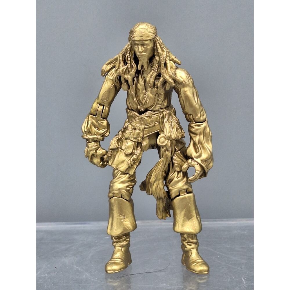 Disney~PIRATES OF THE CARIBBEAN~JACK SPARROW~Gold~4" Action Figure